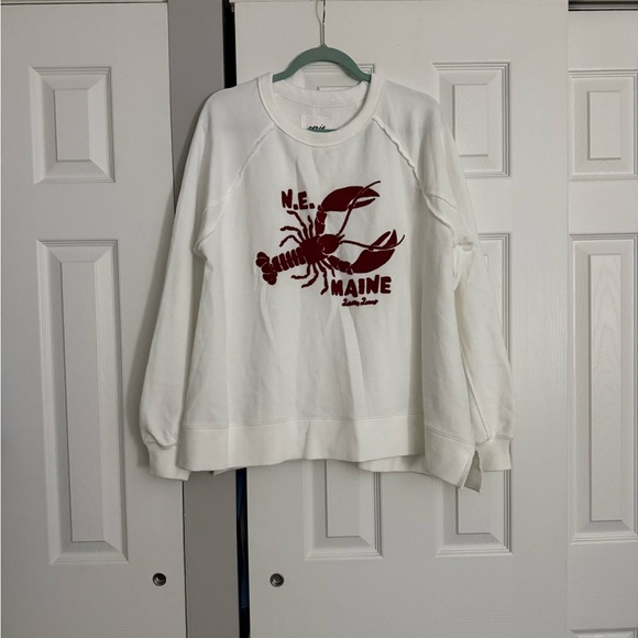 Aerie Maine Lobster Embroidered Soft Oversized Sweatshirt Fisherman Core - Picture 3 of 5